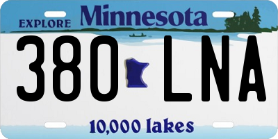 MN license plate 380LNA