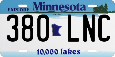 MN license plate 380LNC