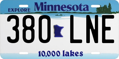 MN license plate 380LNE