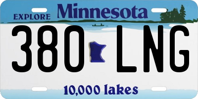 MN license plate 380LNG