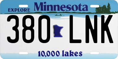 MN license plate 380LNK