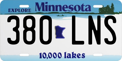 MN license plate 380LNS
