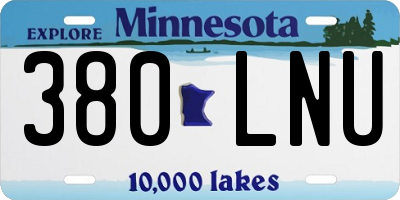 MN license plate 380LNU