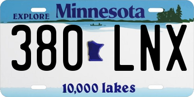 MN license plate 380LNX