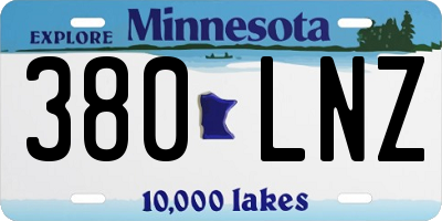 MN license plate 380LNZ