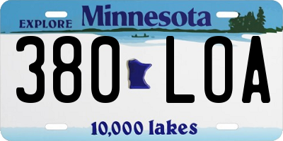 MN license plate 380LOA