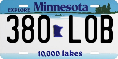 MN license plate 380LOB