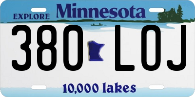 MN license plate 380LOJ