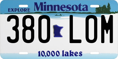MN license plate 380LOM