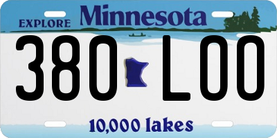 MN license plate 380LOO