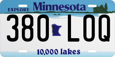 MN license plate 380LOQ