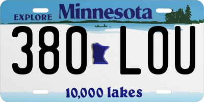 MN license plate 380LOU