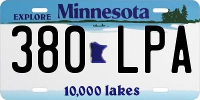 MN license plate 380LPA