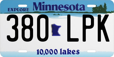 MN license plate 380LPK