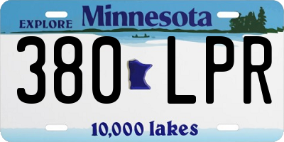 MN license plate 380LPR