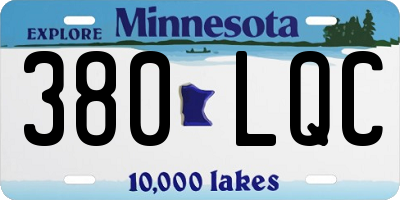 MN license plate 380LQC