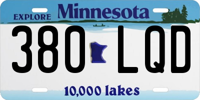 MN license plate 380LQD