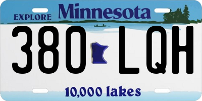 MN license plate 380LQH