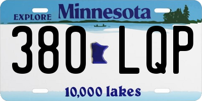 MN license plate 380LQP