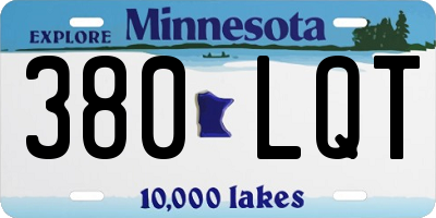 MN license plate 380LQT