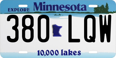 MN license plate 380LQW