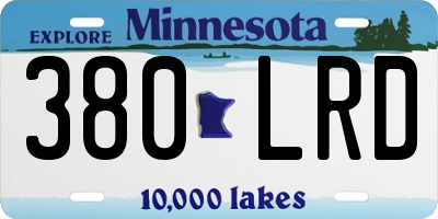 MN license plate 380LRD