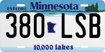 MN license plate 380LSB