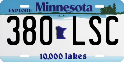 MN license plate 380LSC