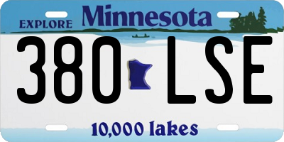 MN license plate 380LSE