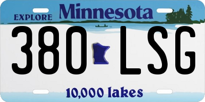 MN license plate 380LSG