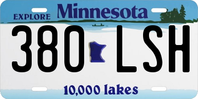 MN license plate 380LSH