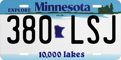 MN license plate 380LSJ