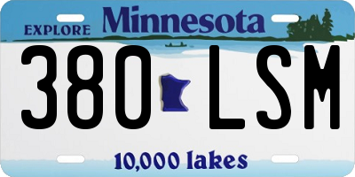 MN license plate 380LSM