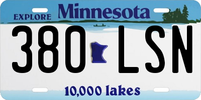 MN license plate 380LSN