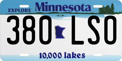MN license plate 380LSO