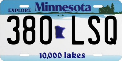 MN license plate 380LSQ