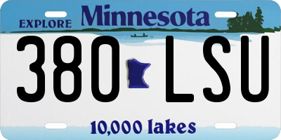 MN license plate 380LSU