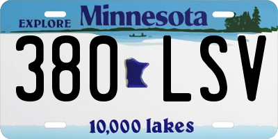 MN license plate 380LSV