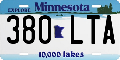 MN license plate 380LTA