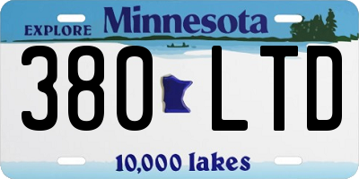 MN license plate 380LTD