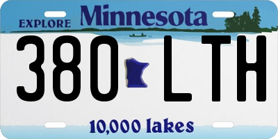 MN license plate 380LTH