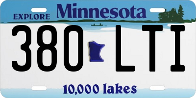 MN license plate 380LTI