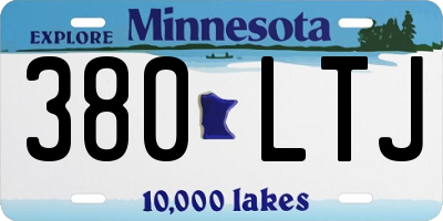 MN license plate 380LTJ