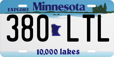 MN license plate 380LTL