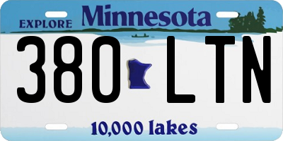 MN license plate 380LTN