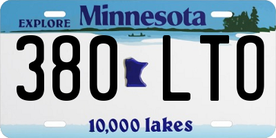 MN license plate 380LTO