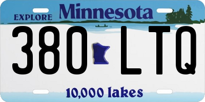 MN license plate 380LTQ
