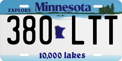 MN license plate 380LTT