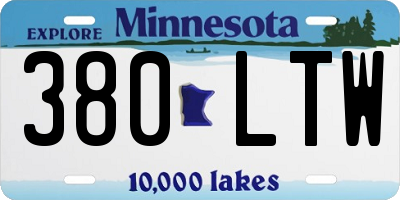 MN license plate 380LTW
