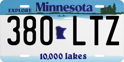 MN license plate 380LTZ